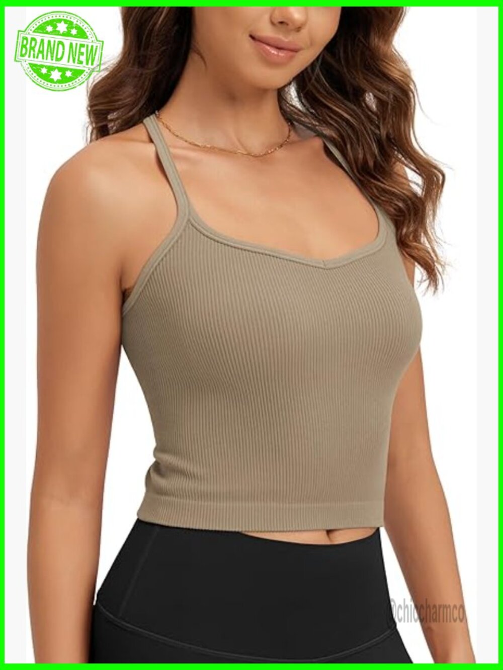 Seamless Sweetheart Neck Crop Tank Racerback Ribbed Cami Top S-XL